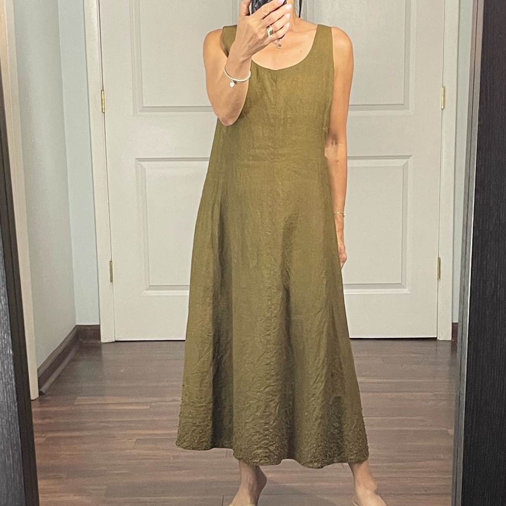 100% Linen A line Midi dress - Picture 1 of 14